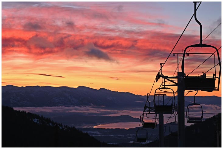 Sunrise over the chairlift