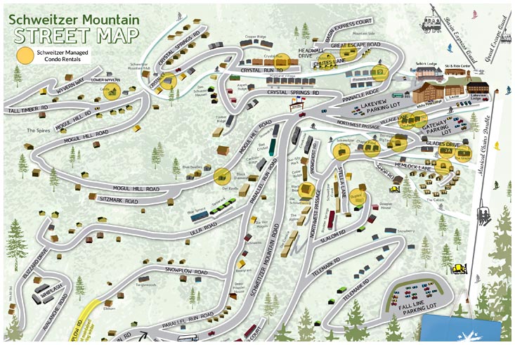 Schweitzer Mountain Street Map